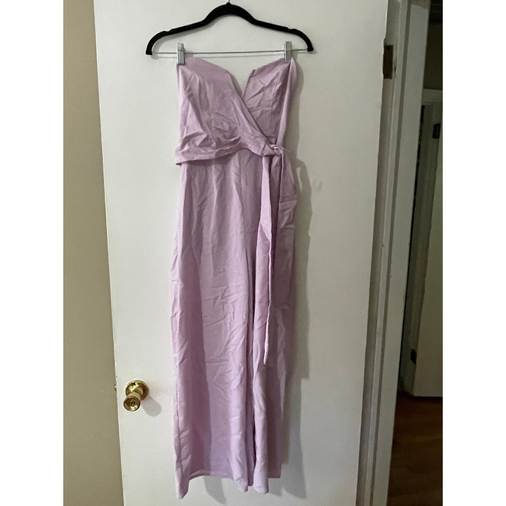 ASTR The Label Lavender Strapless Wrap Tie‎ Waist Jumpsuit ACP7045 Small Womens